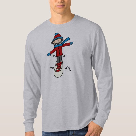 Strichmännchensnowboard-T - Shirt (Vorderseite)