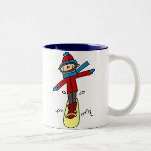 StrichmännchenSnowboarding Zweifarbige Tasse