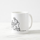 Strichzeichnung eines Bauern oder Gärtners Kaffeetasse (VorderseiteRechts)