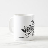 Strichzeichnung eines Bauern oder Gärtners Kaffeetasse (Vorderseite Links)