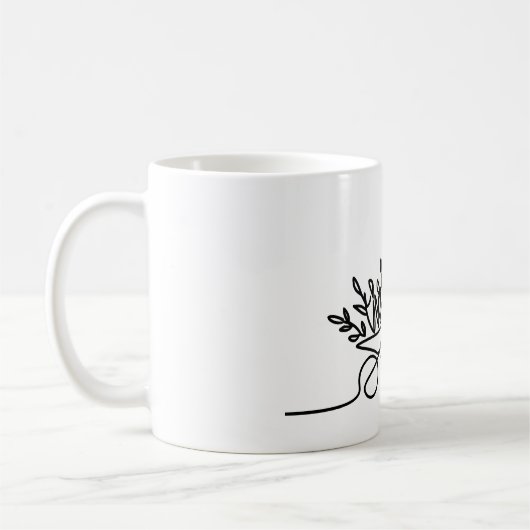 Strichzeichnung eines Bauern oder Gärtners Kaffeetasse (Links)