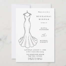 Strichzeichnung Minimalistische Hochzeitsprobe Abe Einladung