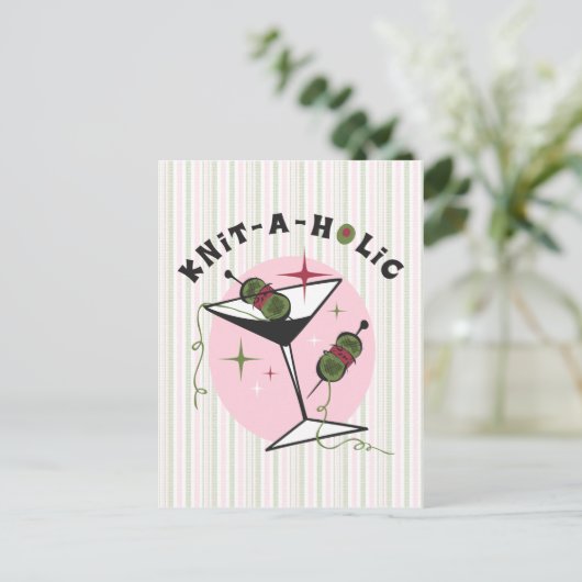 Strick-A-Holic Postkarte (Stehend Vorderseite)