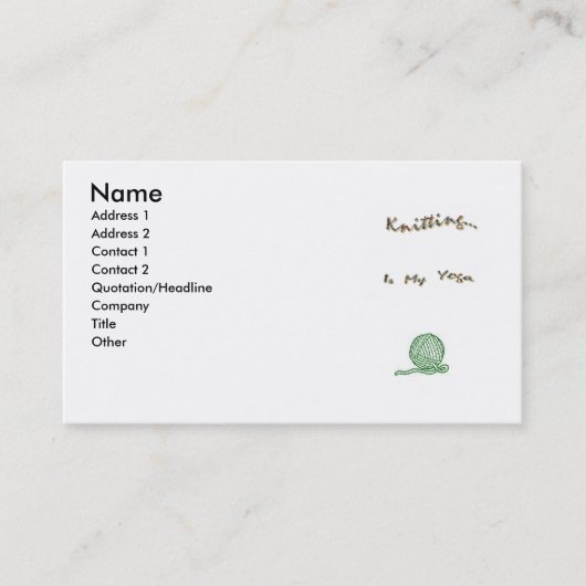 Strick als Yoga-Karten Visitenkarte (Vorderseite)