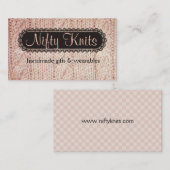 Strick aus rosa Garnpullover Strickfaser Visitenkarte (Vorne/Hinten)