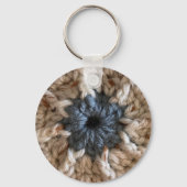 Strick Beige Blue Yarn Foto Crafty Crochet Crafter Schlüsselanhänger (Rückseite)
