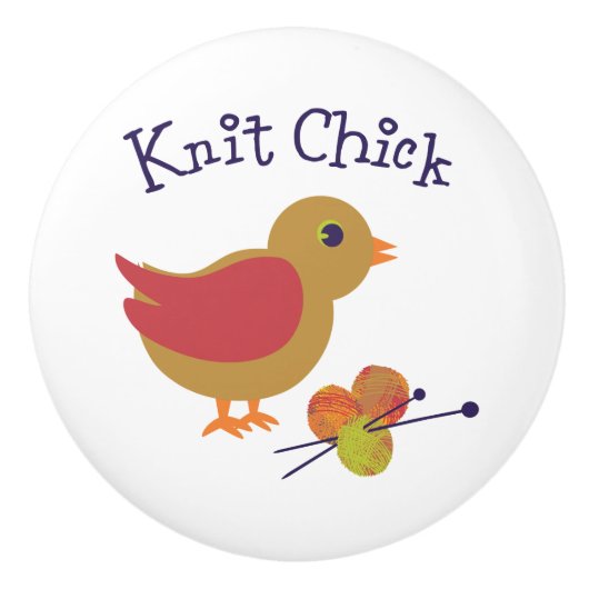 Strick Chick Keramikknauf (Vorderseite)