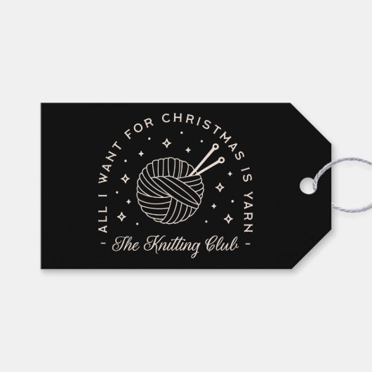 Strick Club Strickferien lustig Geschenkanhänger (Vorderseite (Horizontal))