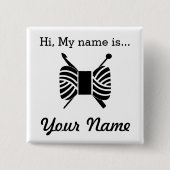 Strick / Crochet Yarn Skein Craft Party Name Tag Button (Vorderseite)