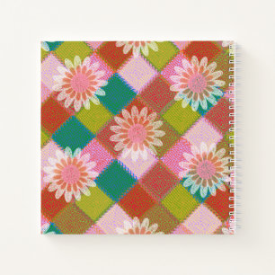 Strick Daisy grün pink Notizblock