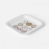STRICK-DONUTS 7" Quadratische Papierplatten Pappteller (Gewinkelt)