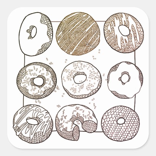 STRICK DONUTS große Aufkleber auf dem Platz (Vorderseite)
