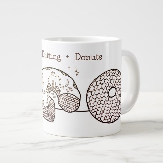 STRICK-DONUTS Große weiße Tasse (Vorderseite Rechts)