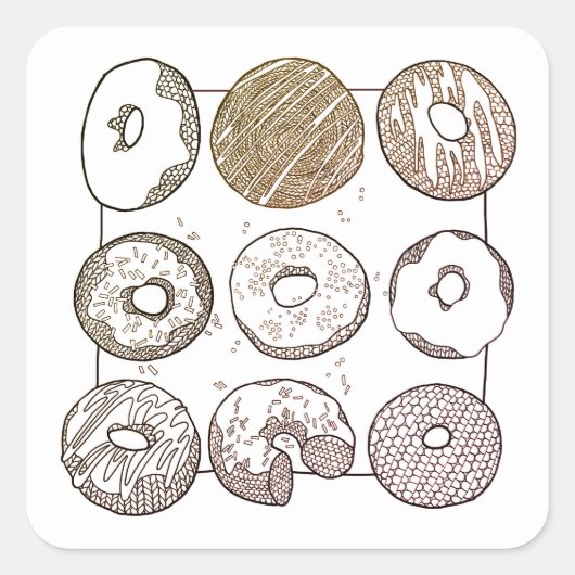 STRICK DONUTS Kleine Aufkleber auf dem Platz (Vorderseite)