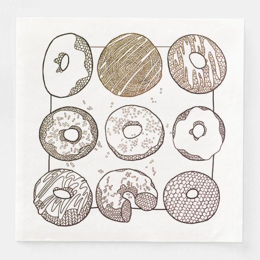 STRICK DONUTS Standard Dinner Paper Napkins Serviette (Vorderseite)