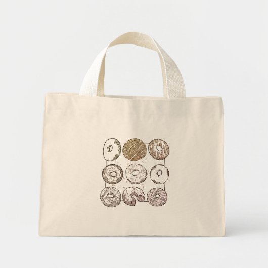 STRICK DONUTS Tiny Tote Bag Mini Stoffbeutel (Vorne)