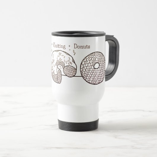 STRICK DONUTS Travel Mug Reisebecher (VorderseiteRechts)