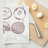 STRICK DOZEN DONUTS Küchenwäsche Handtuch + Text (Viertel Falte)
