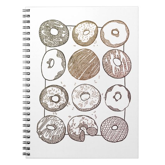 STRICK DOZEN DONUTS SpiralNotebook Notizblock (Vorderseite)