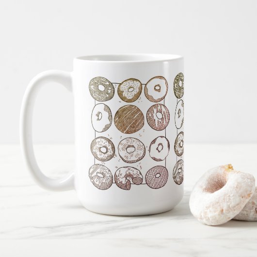 STRICK DOZEN DONUTS Tall White Tasse (Mit Donut)