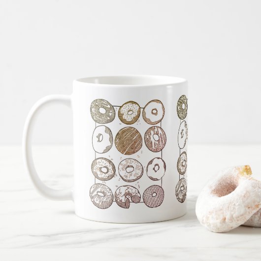STRICK EIN DUTZEND DONUTS Weiße Tasse (Mit Donut)