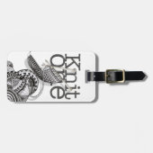 Strick eine Gekritzel-Kunst Gepäckanhänger (Vorderseite horizontal)