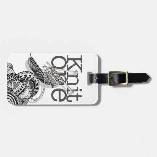 Strick eine Gekritzel-Kunst Gepäckanhänger (Vorderseite horizontal)