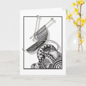 Strick eine Gekritzel-Kunst Karte (Gelbe Blume)