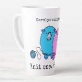Strick eins purl ein niedliches Schaf personalisie Milchtasse (Linke Ecke)