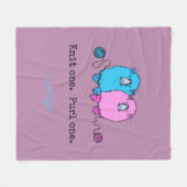 Strick eins Purl ein Rosa und blaues Schaf Persona Fleecedecke (Vorderseite (Horizontal))