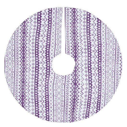Strick Faded Fair Isle Watercolor Cabino lila Polyester Weihnachtsbaumdecke (Vorderseite)