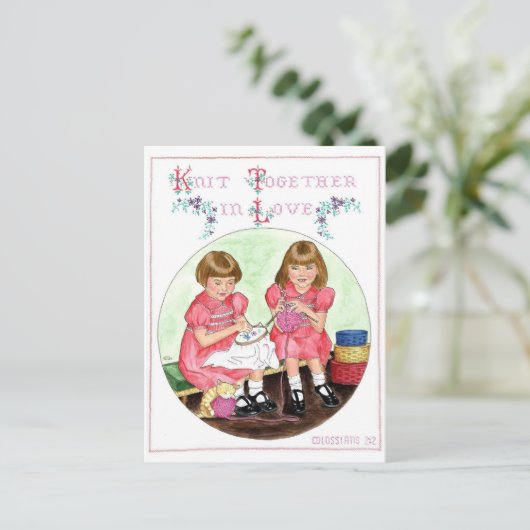 Strick Gemeinsam in der Liebe Inspiration Postkart Postkarte (Stehend Vorderseite)