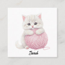 Strick-Geschäftskarte | Kitten-Yarn-Spielzeit