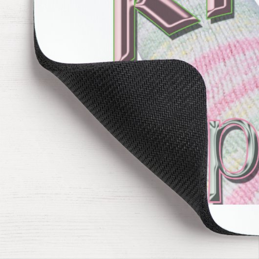 Strick geschieht Mousepad (grüne u. rosa Socken) (Ecke)