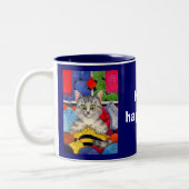 Strick geschieht und strickt Katzen-Tasse Zweifarbige Tasse (Links)