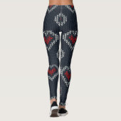 Strick "Grau/Rotes Herz" Leggings (Rückseite)