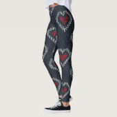 Strick "Grau/Rotes Herz" Leggings (Links)