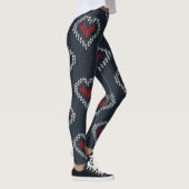 Strick "Grau/Rotes Herz" Leggings (Rechts)