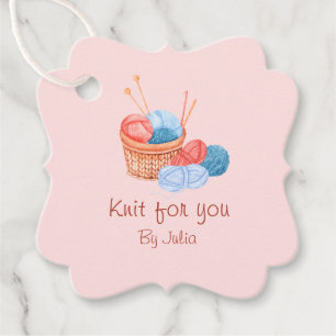 Strick Handmade Hang Tag Pink Geschenkanhänger