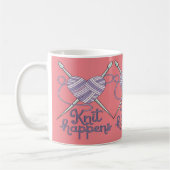 Strick Happens Funny Knitter Garne Lover Design Kaffeetasse (Links)
