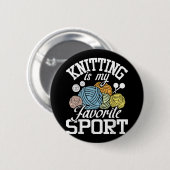 Strick Happens Funny Knitter Shirt Knitter Pride Button (Vorne & Hinten)