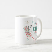 Strick Happens Mehrfarbige Garne Funny Knitters Kaffeetasse (VorderseiteRechts)