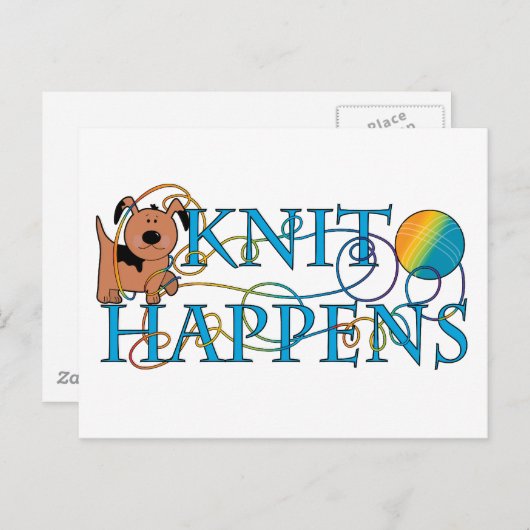 Strick Happens Postkarte (Vorne/Hinten)