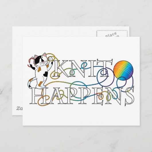 Strick Happens Postkarte (Vorne/Hinten)