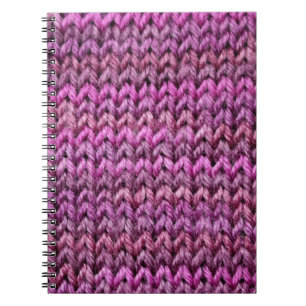 Strick Harmonie: Lila Streifen Textur Notizblock