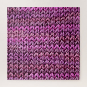 Strick Harmonie: Lila Streifen Textur Puzzle