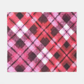 Strick Kariert Tartan Karo Rosa Weißes Weinmuster Fleecedecke (Vorderseite (Horizontal))