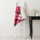 Strick Kariert Tartan Karo Rosa Weißes Weinmuster Sherpadecke (Beispiel)