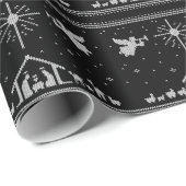 Strick Krippe Christlich Weihnachten Rot Weiß Geschenkpapier (Rolleneckpunkt)