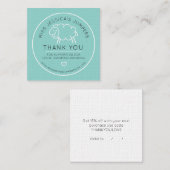 Strick lambswool Schafe Logo aqua Danke Treuekarte (Vorne/Hinten)